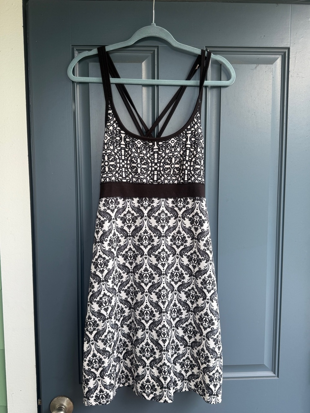 lola Black & White Sleeveless A-Line Mini Dress